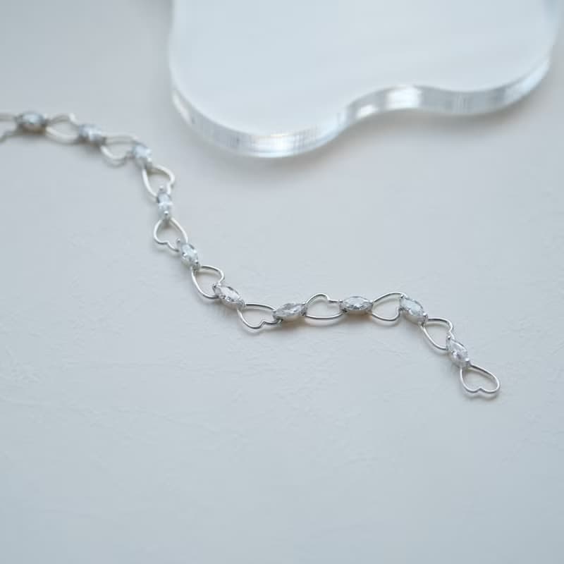 マーキス ハート チェーン ブレスレット シルバー925