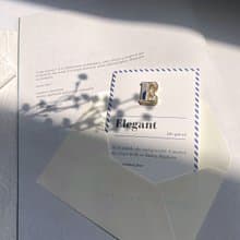 E / Elegant -琺瑯徽章卡－附信封 開學季 情人卡 萬用字母卡