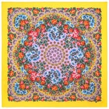 Original Pavlovo Posad Russian Shawl 100% Wool Woolen Scarf 125x125 cm 2037-2 N