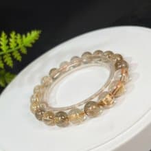 天然金鈦晶圓珠手釧 順發貓眼金紅石水晶手錬 璀璨亮麗 聚財旺財