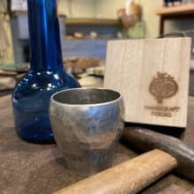 純錫酒杯/清酒杯/燒酌杯/盃形酒杯,青冶金工手作鍛打純錫杯