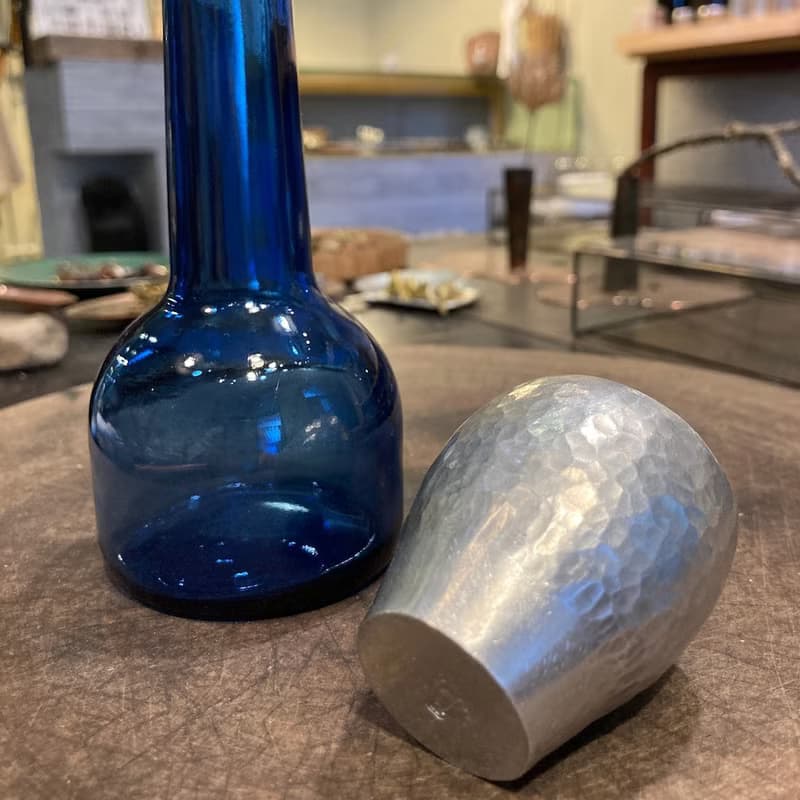純錫酒杯/清酒杯/燒酌杯/盃形酒杯,青冶金工手作鍛打純錫杯