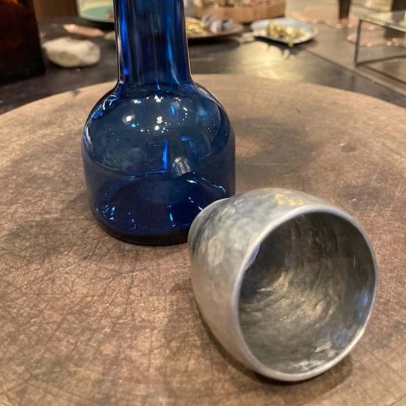 純錫酒杯/清酒杯/燒酌杯/盃形酒杯,青冶金工手作鍛打純錫杯