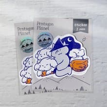 狗狗超乘載大貼紙 2入  行李箱貼紙 造型貼紙 /五角星球