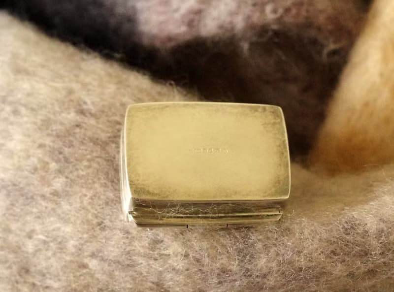 古董英國購入純銀925雕花長方形小盒 藥盒  W884