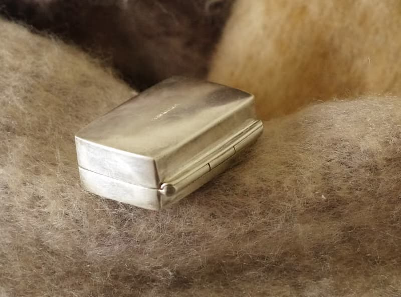 古董英國購入純銀925雕花長方形小盒 藥盒  W884