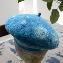 絲光美麗諾羊毛貝蕾帽 -  微風蒲影
