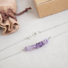 Raw Ametrine Necklace, 925 Sterling Silver, Libra Gemm Aquarius crystal gift