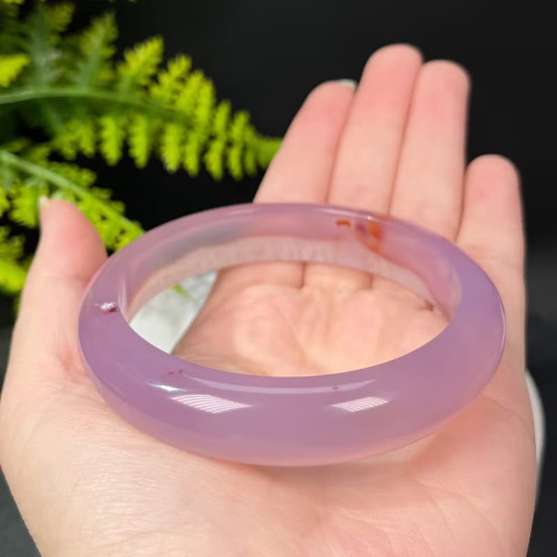 紫色景觀爆晶瑪瑙手鐲64MM 一線天聚寶盆共生水晶手環 靈性親和力
