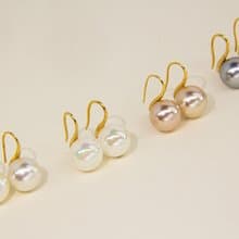 優雅低過敏彩色珍珠耳環 | 簡約多色真珠耳飾 | 情侶禮物 |