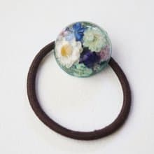 - ramillete 小さな花束 - バラと花かんざしのヘアゴム　丸型