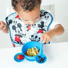 Bumkins 迪士尼寶寶矽膠餐碗組(藍色米奇)