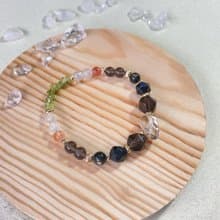 茶晶 金太陽 黑曜石 橄欖石 白月光 || 貴人 招財 辟邪 水晶手鍊