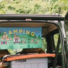 Puu 插畫吸水長條毛巾 露營 登山 JIMNY 山系