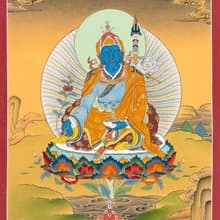 蓮花生大士唐卡  高品質唐卡 手鐲 緬甸玉 冰種翡翠 翡翠 三彩