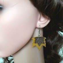 耳環 bronze color leather earrings for her Leather women's jewelry
