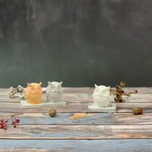 香氛造型擴香石-祈福貓頭鷹附底座 +5ml香精油