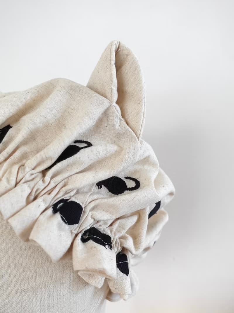 日本製洗えるシルクの猫耳ナイトキャップ 猫刺繍　リネン  生日禮物 花柄　猫柄