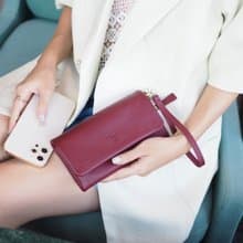 Mousse wallet (Burgundy) : Long wallet, Soft leather wallet, Dark red