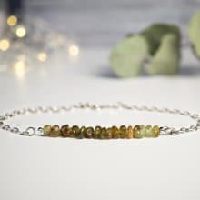 Grossular Bracelet, 925 Silver, Aries Gem, Leo Crystal, Sagittarius Birthstone