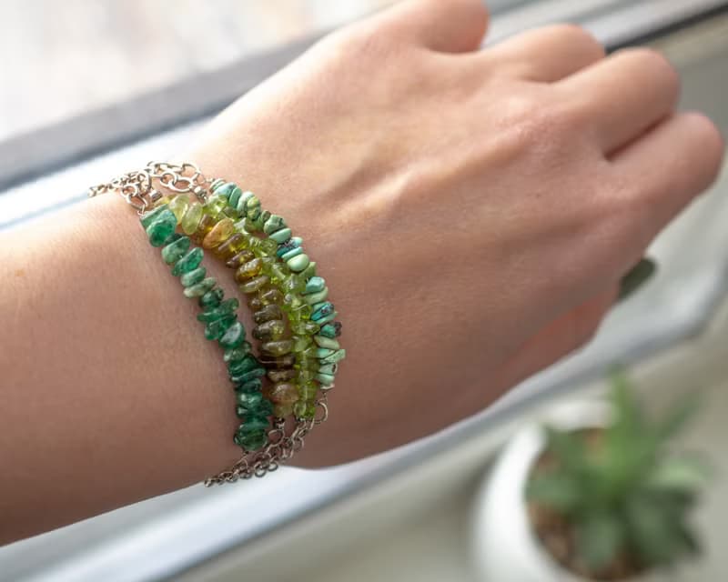 Grossular Bracelet, 925 Silver, Aries Gem, Leo Crystal, Sagittarius Birthstone