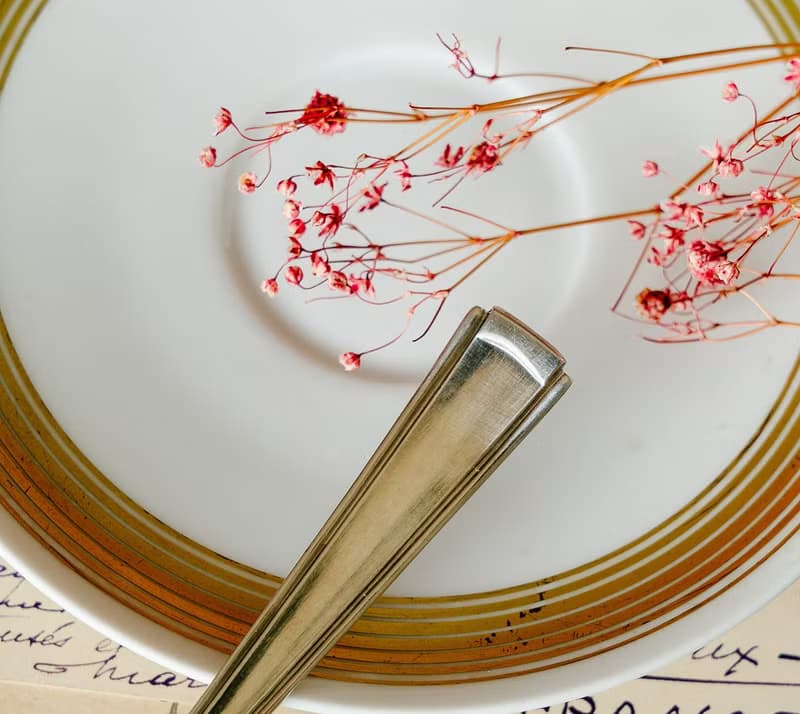 裝飾藝術風格雙齒水果銀叉 - 西洋古董