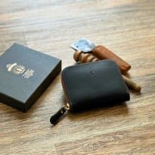 日本製【Takumicsタクミクス】拉鍊短夾 拉鍊銀包 義大利植鞣革