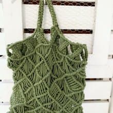 【好日手作】Handmade。夏日手工韓國棉線編織軍綠色手提包