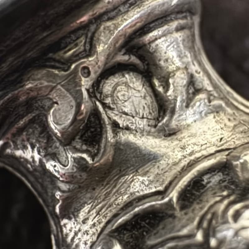 50576-絕美法國古董雕花密涅瓦純銀柄餐具組