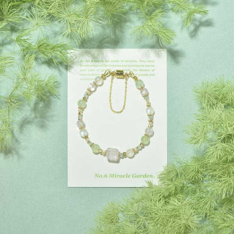 微光中的喜悅 - 紫鋰輝 藍月光 葡萄石 天然石手鍊