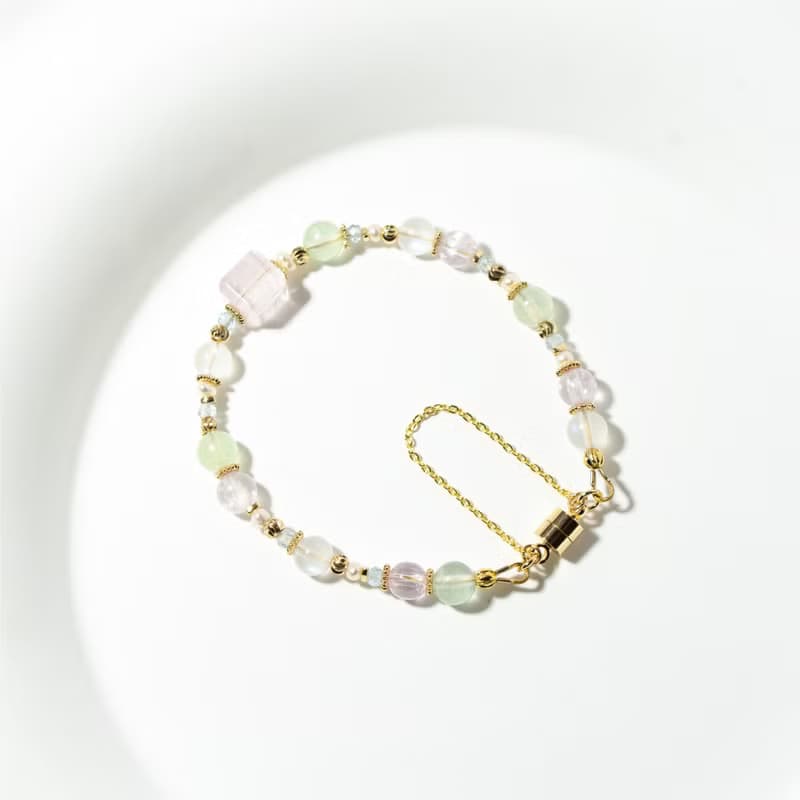 微光中的喜悅 - 紫鋰輝 藍月光 葡萄石 天然石手鍊