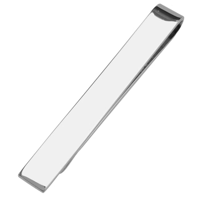 銀色光亮領帶夾