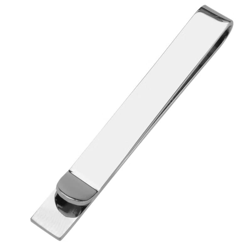 銀色光亮領帶夾