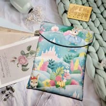 彩色噴墨系列-灰姑娘兔款防撥水牛津布收納袋-7.8吋電子書保護套