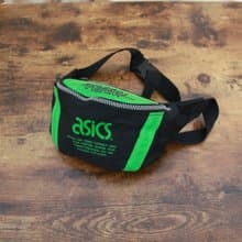 Back to Green:: 經典腰包 asics 螢光綠黑 B-02 vintage bag