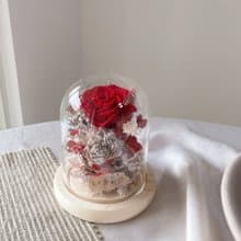 【永生玻璃花盅】經典紅色 情人節禮物 紀念日 永生花盅 生日禮物