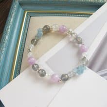 紫光拉長石 月光石 孔賽石 海水藍寶 925純銀 【冬眠的夢】