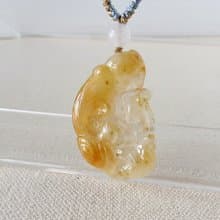 純銀【九尾狐】冰種翡翠絲光編織項鍊*SA58*招財、開運、辟邪