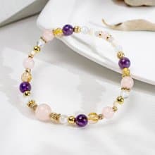 花田裡的夢 | A84紫水晶粉晶月光石水晶手鍊