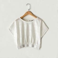 訂製系列-收腰蕾絲圓領上衣(蕾絲白)