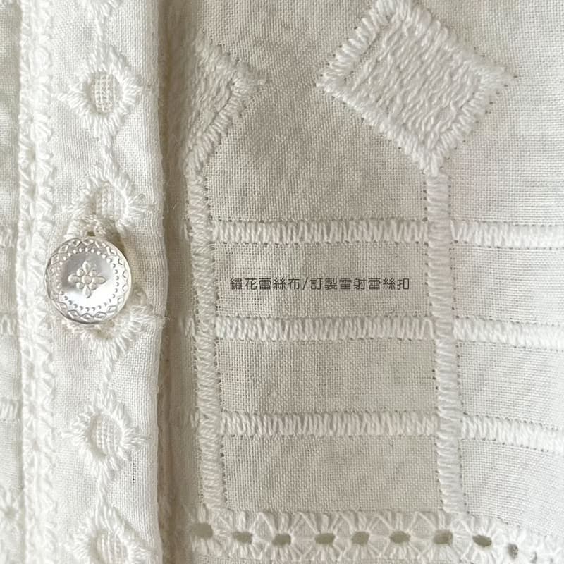 訂製系列-收腰蕾絲圓領上衣(蕾絲白)