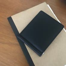 Money clip leather wallet /Black