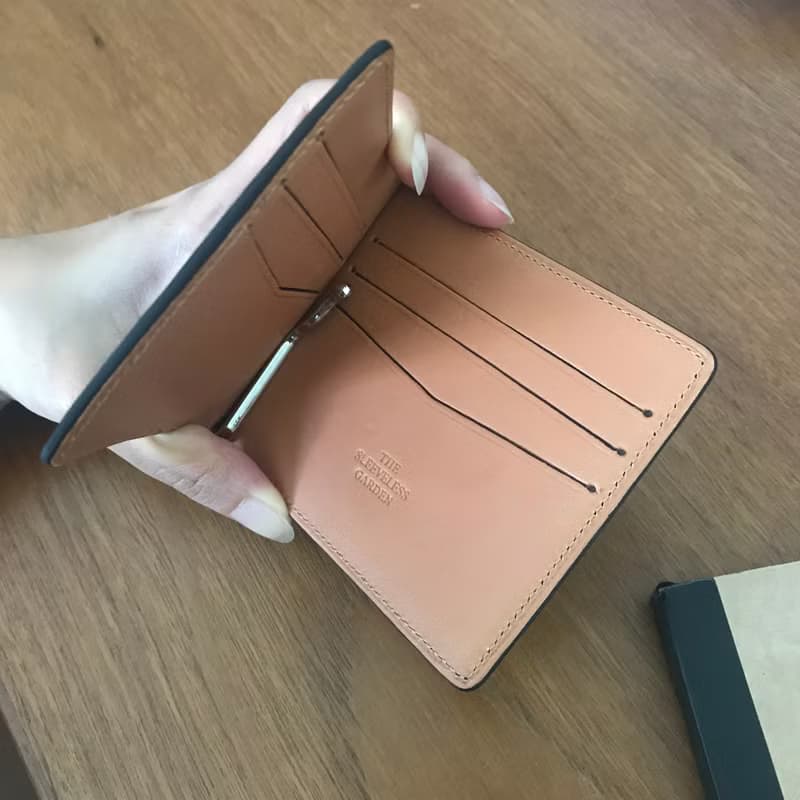 Money clip leather wallet /Black