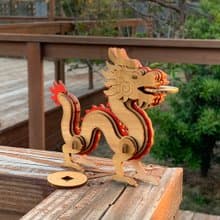 【2024新春 龍年限定】錢龍來 咬錢 金龍 招財擺飾 手作DIY 木質