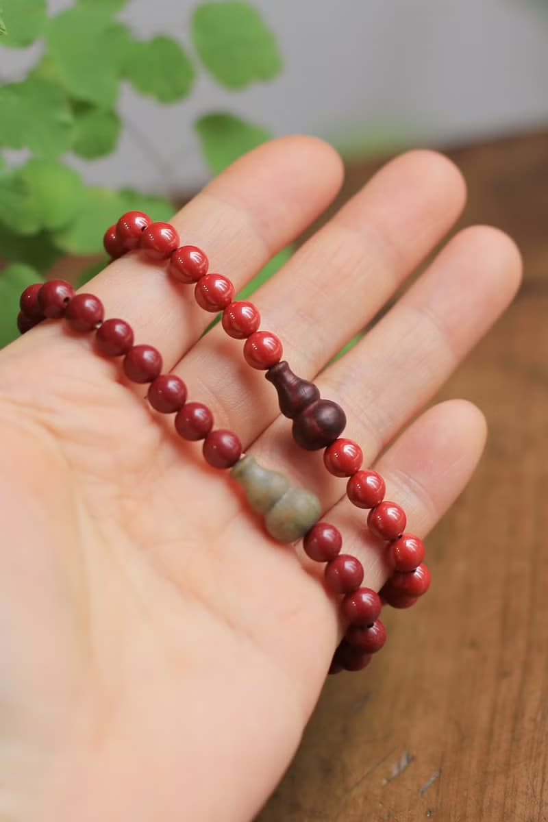 春秋手作 | 木葫蘆 高含量硃砂手鏈| 閨蜜 情侶 | 新年祈福