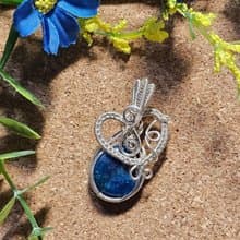【葉綠舒手作】藍波輕漾 /金屬線編織/節日/禮物/飾品/項鍊/手作
