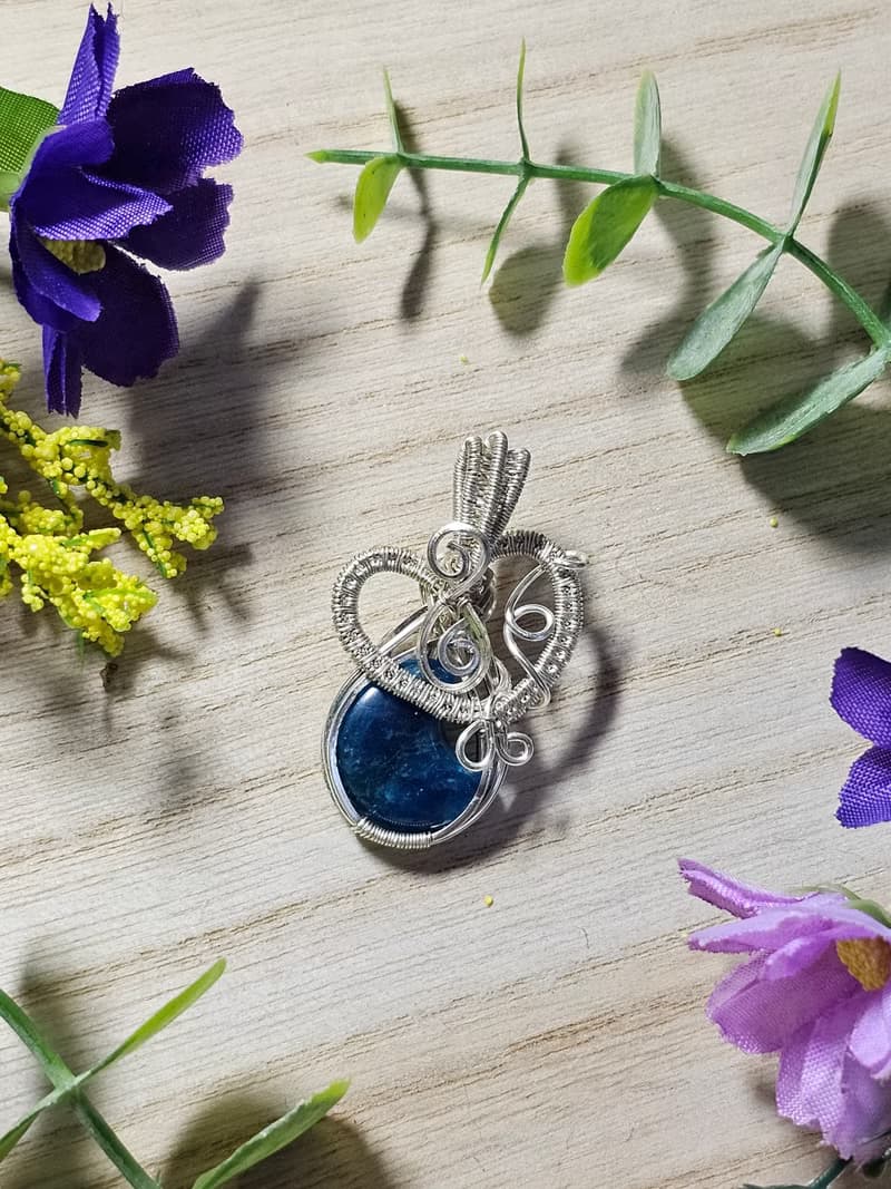 【葉綠舒手作】藍波輕漾 /金屬線編織/節日/禮物/飾品/項鍊/手作