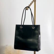 【 日本直送　名牌中古包 】Cartier カルティエ ハンドバッグ ブラック パンテール レザー vintage ヴィンテージ オールド amhwat