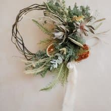 -鹽系檸檬藤圈- 手綁自然型花圈  乾燥花圈 居家裝飾 聖誕禮物