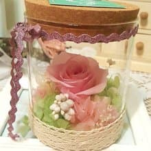  l 瓶中精靈  帶燈玻璃瓶花禮-純愛粉 l *情人*愛情*裝飾*不凋花.恆星花.永生花*交換禮物